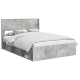 Bed Frame with Storage and Headboard Concrete Grey 160 x 200 cm 3414190