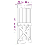 Sliding Door with Hardware Set 85x210 cm Solid Wood Pine 3202981