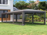 Party Tent with 8 Mesh Sidewalls Anthracite 3x9 m HDPE 319244