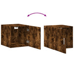 Slim Storage Cabinet Smoked Oak 40x42.5x225 cm Engineered Wood 3281284