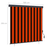 Outdoor Roller Blind 160x250 cm Orange and Brown 145978
