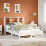 Bookcase Bed without Mattress White 140x190 cm Solid Wood Pine 3322883