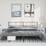 Metal Bed Frame without Mattress with Headboard Black 193x203cm 355469