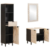 Bathroom Sets 3 pcs White Wash Finish Solid Mango Wood 3310031
