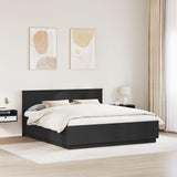 Bed Frame with Headboard Black 180 x 200 cm Engineered Wood 3408139