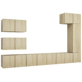 8 Piece TV Cabinet Set Sonoma Oak Engineered Wood 3079031