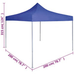 Professional Folding Party Tent 2x2 m Steel Blue 48877
