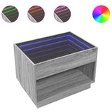 Coffee Table with Infinity LED Grey Sonoma 70x50x50 cm 847663