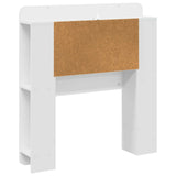 Headboard Cabinet with Storage High Gloss White Engineered Wood 8001250