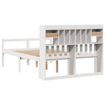 ZNTS Bookcase Bed without Mattress White 140x200 cm Solid Wood Pine 3322056