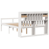 ZNTS Bookcase Bed without Mattress White 140x200 cm Solid Wood Pine 3322056