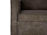 3 Seater Sofa Dark Grey 190 x 81 x 82 cm Faux Suede Fabric 42041001
