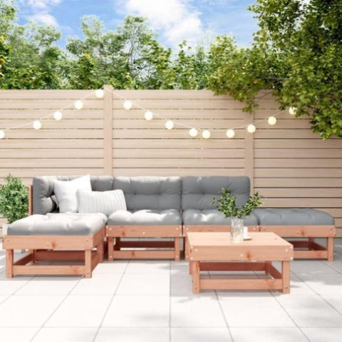 ZNTS 6 Piece Garden Lounge Set Solid Wood Douglas 3186310