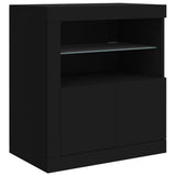 Sideboard with LED Lights Black 283x37x67 cm 3209017