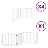 Dog Gate with Door Foldable 12 Panels White 960 cm Poplar Wood 3155620