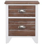 Nightstand 2 pcs with 2 Drawers Brown and White 242042
