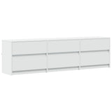 TV Cabinet with LED White 180x34x50 cm Engineered Wood 3307926