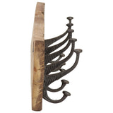 Hall Hanger with 5 Hooks 100x2.5x15 cm Solid Reclaimed Wood 321950