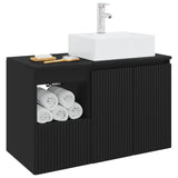 Bathroom Furniture Set 2 pcs Black Engineered Wood 3404055