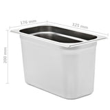 Gastronorm Containers 4 pcs GN 1/3 200 mm Stainless Steel 50897