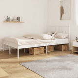 Metal Bed Frame without Mattress with Headboard White 120x190cm 350928