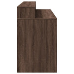 Desk with LED Lights Brown Oak 140x55x91 cm Engineered Wood 3309426