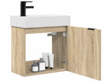 Bathroom Vanity Unit with Tap Sonoma Oak 45.5 x 22.5 x 84 cm 889427