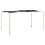Garden Table White 150 x 90 x 75 cm Poly Rattan 362542