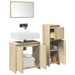 ZNTS 3 Piece Bathroom Furniture Set Sonoma Oak Engineered Wood 3324973