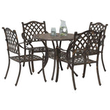 Garden Dining Set 5 pcs Bronze Aluminium 3334692