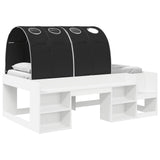 Bed Frame with Tunnel 3 pcs White and Black Engineered Wood 3423634