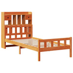 Bookcase Bed without Mattress Wax Brown 75x190 cm Small Single Solid Wood Pine 3322182