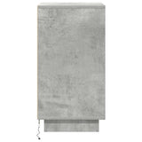 Bedside Cabinet with LED Lights Concrete Grey 38x34x65 cm 861304