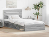 Bed Frame Grey Sonoma 90 x 200 cm Solid Pine Wood 3411789