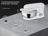 Stand Mixer, 5L Food Mixer for Baking, 6 Speeds and Pulse Setting, 1400W Cake Electric Kitchen Mixer T3398P343019