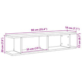Wall Shelves 2 pcs Artisan Oak 90x18x20 cm Engineered Wood 856601