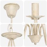 Adjustable Chandelier E14 Metal Antique White 78 x 101 cm 42053780