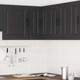 Kitchen Wall Corner Cabinet Kalmar Black Engineered Wood 853618