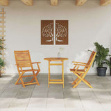 Folding Bistro Set Folding 3 pcs Brown Solid Acacia Wood 3375699