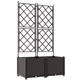Garden Planter 2 pcs Brown 80 x 40 x 143 cm Plastic 42002815