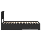 Bed Frame Black and Silver 75 x 190 cm Engineered Wood 3410959