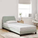 Bed Frame "Dover" Light Grey 90x190 cm Single Velvet 373320
