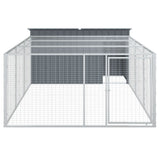 Dog House with Run Anthracite 197x396x110 cm Galvanised Steel 3214225