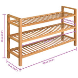 Shoe Rack with 3 Shelves 100x27x60 cm Solid Oak Wood 244209