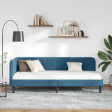 Corner Bed Frame with Headboard Blue 80 x 200 cm Velvet 42016585