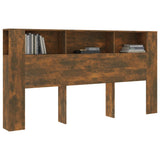 Headboard Cabinet Smoked oak Engineered wood 200 x 18.5 x 104.5 cm 817279