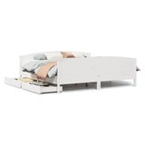 Bed Frame without Mattress White 180x200 cm Super King Solid Wood Pine 3301780