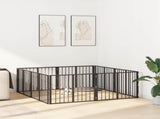 Dog Gate 8 pcs Black 80 x 60 cm Galvanised Steel 892012