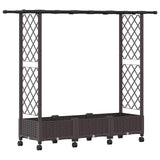 Raised Bed with Trellis and Roof Brown 164 x 40 x 127 cm PP 3423112