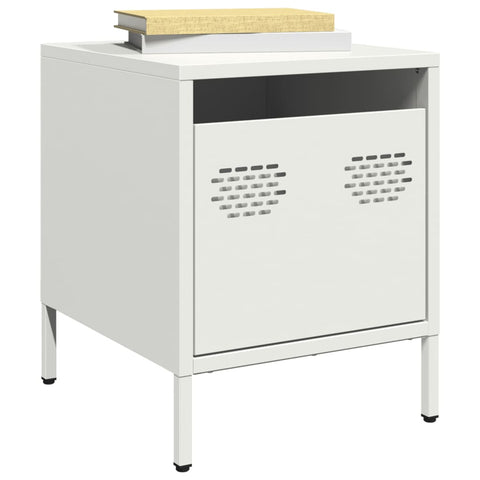 ZNTS Bedside Cabinet White 35x39x43.5 cm Steel 851254